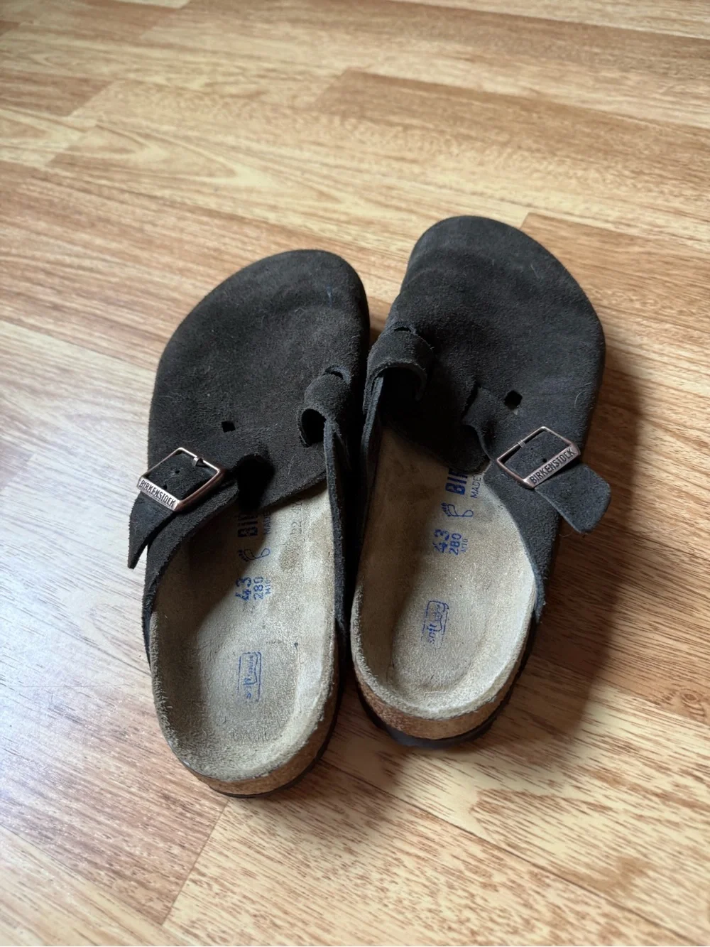 Birkenstock Dark Brown Suede Slip-On Clog with Buckle